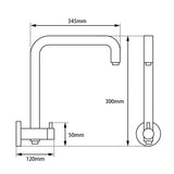 Black Shower Rail Aquaperla