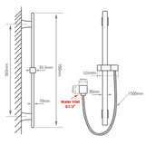 Black Shower Rail Aquaperla