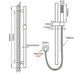 Black Shower Rail with Handheld Shower Aquaperla
