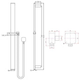 Black Shower Rail Aquaperla