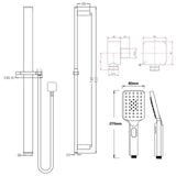 Chrome Shower Rail with Handheld Shower Aquaperla