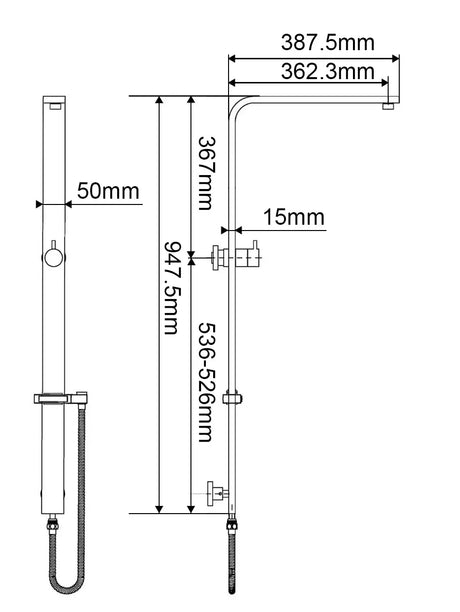 Chrome Shower Rail Aquaperla