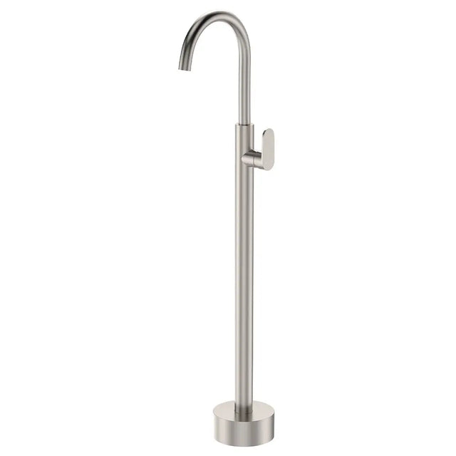 Empire Slim Floor Mounted Basin/Bath Mixer, Brushed Nickel fienza