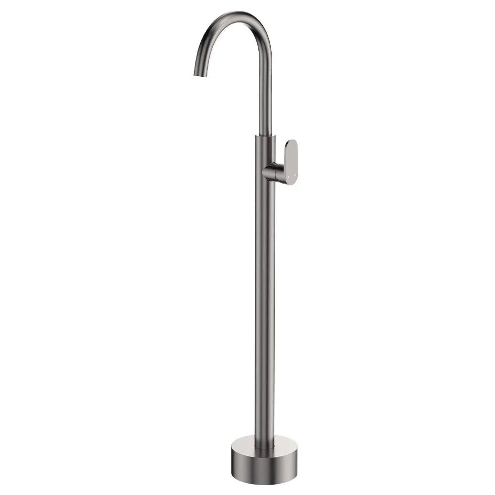 Empire Slim Floor Mounted Basin/Bath Mixer, Gun Metal fienza