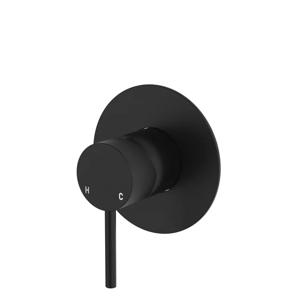 Kaya Wall Mixer, Large Round Plate, Matte Black fienza