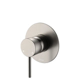 Kaya Wall Mixer, Large Round Plate, Brushed Nickel fienza