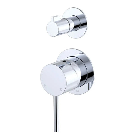 Kaya Wall Diverter Mixer, Small Round Plates, Chrome fienza
