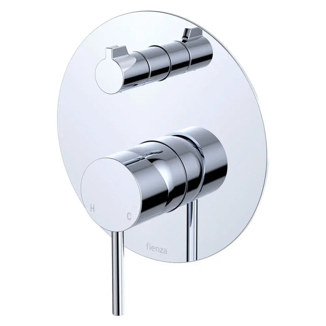 Kaya Wall Diverter Mixer, Large Round Plate, Chrome fienza