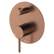 Kaya Wall Diverter Mixer, Large Round Plate, Brushed Copper fienza