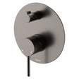 Kaya Wall Diverter Mixer, Large Round Plate, Gun Metal fienza