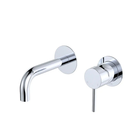 Kaya Basin/Bath Wall Mixer Set, Round Plates, 130mm Outlet, Chrome fienza
