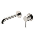 Kaya Basin/Bath Wall Mixer Set, Round Plates, 200mm Outlet, Brushed Nickel fienza