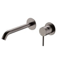 Kaya Basin/Bath Wall Mixer Set, Round Plates, 200mm Outlet, Gun Metal fienza