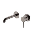 Kaya Basin/Bath Wall Mixer Set, Round Plates, 160mm Outlet, Gun Metal fienza