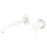 Kaya Basin/Bath Wall Mixer Set, Round Plates, 200mm Outlet, Matte White fienza