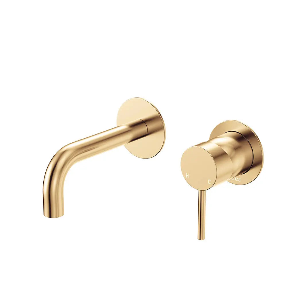 Kaya Basin/Bath Wall Mixer Set, Round Plates, 130mm Outlet, Urban Brass fienza