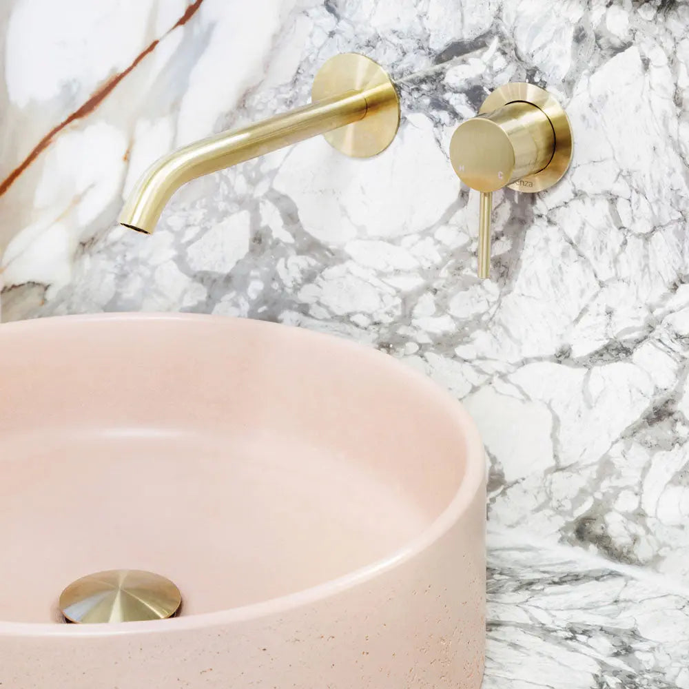 Kaya Basin/Bath Wall Mixer Set, Round Plates, 200mm Outlet, Urban Brass fienza