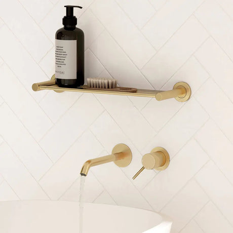 Kaya Basin/Bath Wall Mixer Set, Round Plates, 160mm Outlet, Urban Brass fienza
