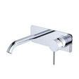 Kaya Basin/Bath Wall Mixer Set, Rectangular Plate, 160mm Outlet, Chrome fienza