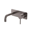 Kaya Basin/Bath Wall Mixer Set, Rectangular Plates, 130mm Outlet, Gun Metal fienza