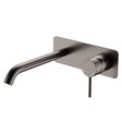 Kaya Basin/Bath Wall Mixer Set, Rectangular Plate, 200mm Outlet, Gun Metal fienza