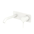 Kaya Basin/Bath Wall Mixer Set, Rectangular Plate, 160mm Outlet, Matte White fienza