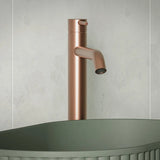 Kaya Tall Basin Mixer, Brushed Copper fienza