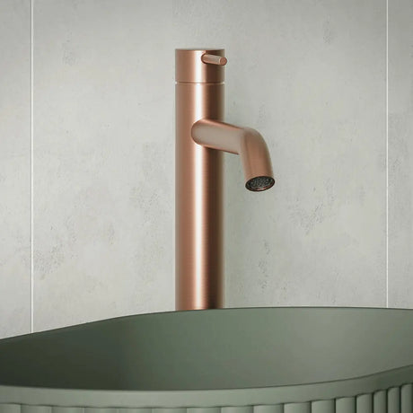Kaya Tall Basin Mixer, Brushed Copper fienza