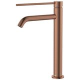 Kaya Care Tall Basin Mixer, Brushed Copper fienza