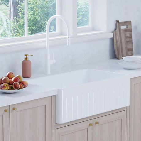 Kaya Pull-Out Sink Mixer, Matte White fienza