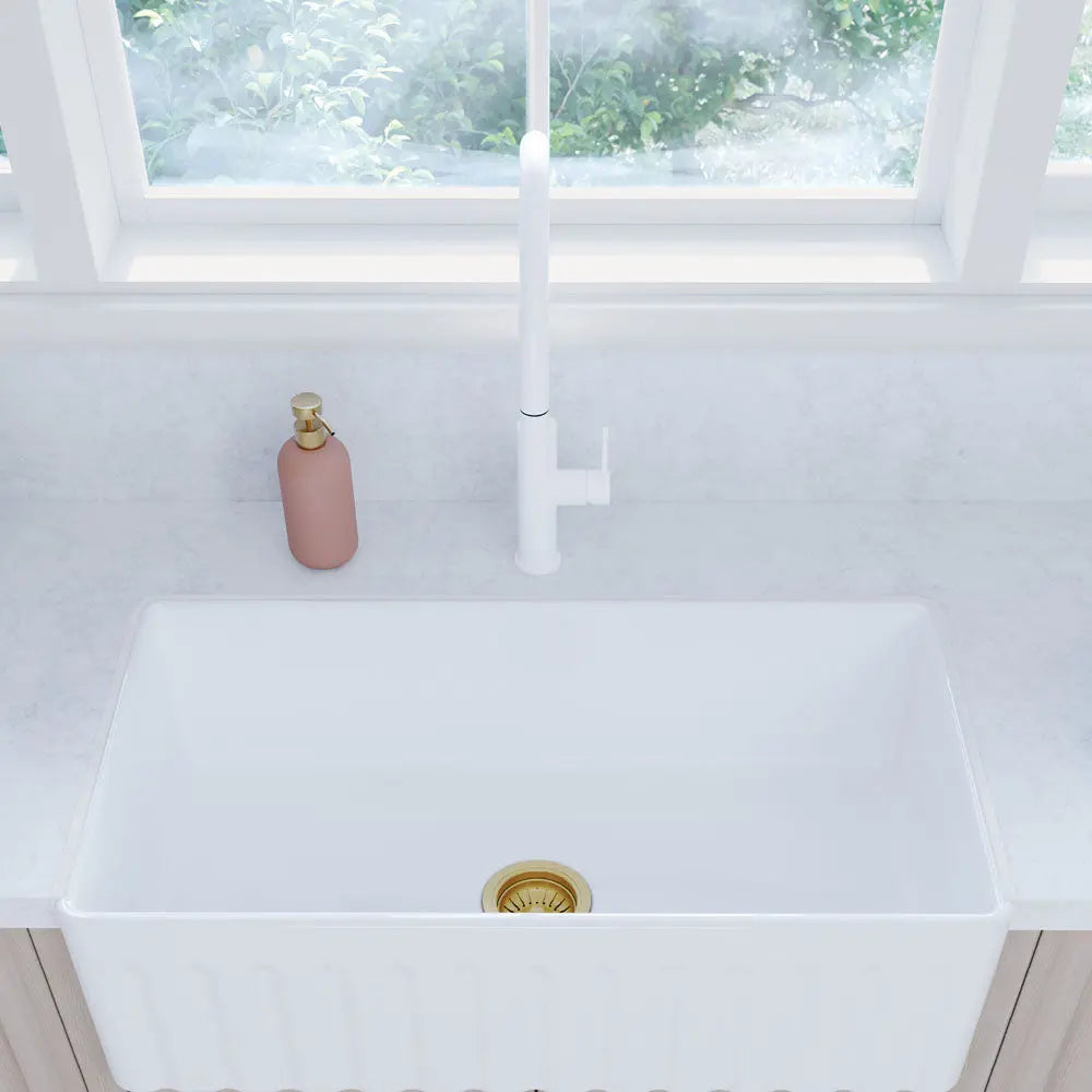 Kaya Pull-Out Sink Mixer, Matte White fienza