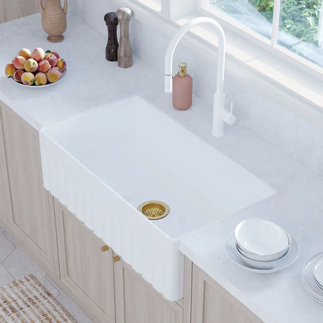Kaya Pull-Out Sink Mixer, Matte White fienza