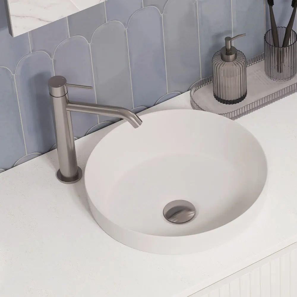 Kaya Medium Basin Mixer, Brushed Nickel fienza