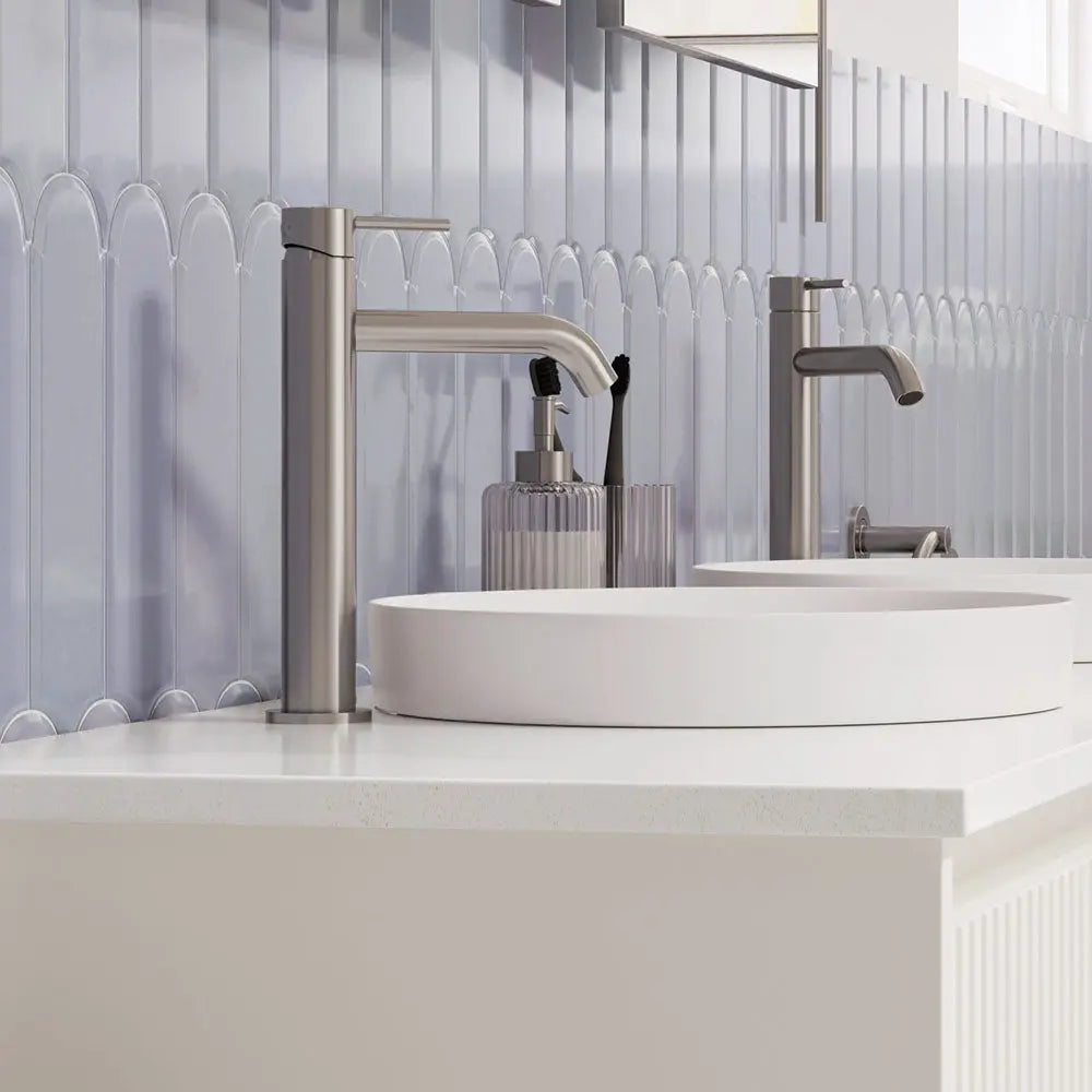 Kaya Medium Basin Mixer, Brushed Nickel fienza