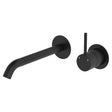 Kaya Up Basin/Bath Wall Mixer Set, Round Plates, 200mm Outlet, Matte Black fienza