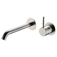 Kaya Up Basin/Bath Wall Mixer Set, Round Plates, 200mm Outlet, Brushed Nickel fienza