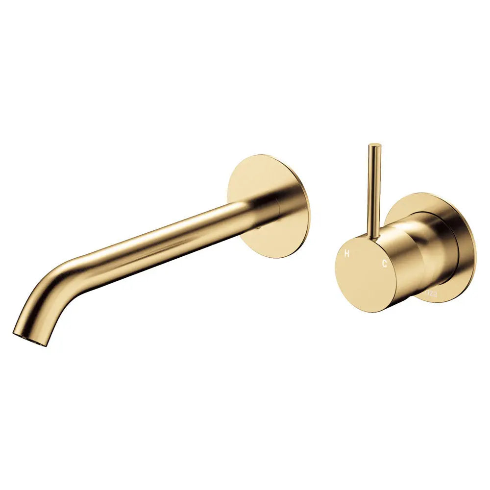 Kaya Up Basin/Bath Wall Mixer Set, Round Plates, 200mm Outlet, Urban Brass fienza