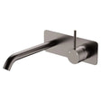 Kaya Up Basin/Bath Wall Mixer Set, Rectangular Plate, 200mm Outlet, Gun Metal fienza