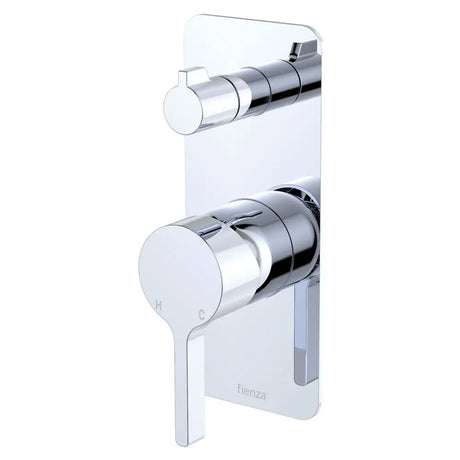 Sansa Wall Diverter Mixer, Rectangular Plate, Chrome fienza
