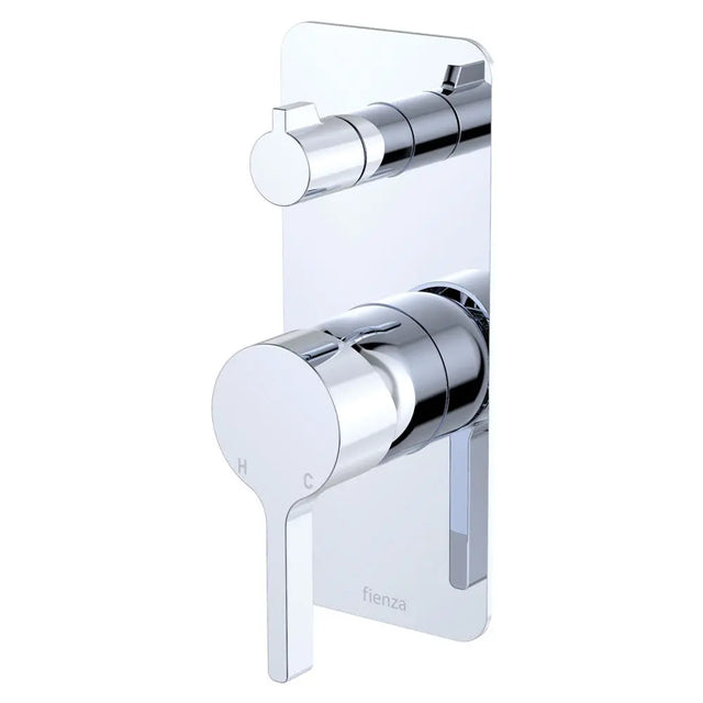 Sansa Wall Diverter Mixer, Rectangular Plate, Chrome fienza