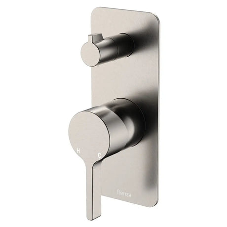 Sansa Wall Diverter Mixer, Rectangular Plate, Brushed Nickel fienza