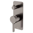 Sansa Wall Diverter Mixer, Rectangular Plate, Gun Metal fienza