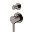 Sansa Wall Diverter Mixer, Small Round Plates, Gun Metal fienza
