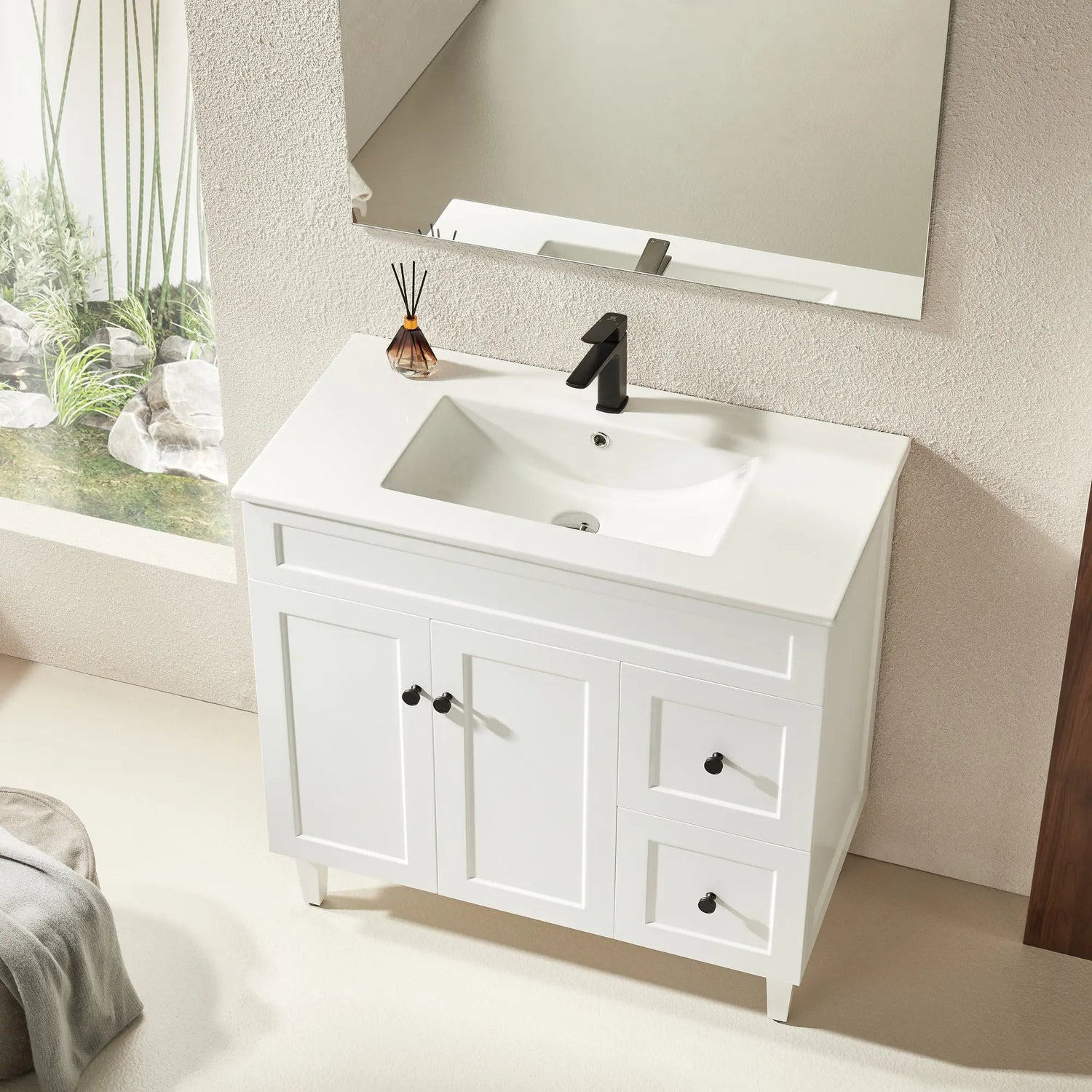 Harrington Freestanding PVC Vanity 900mm (Matte White) Poseidon
