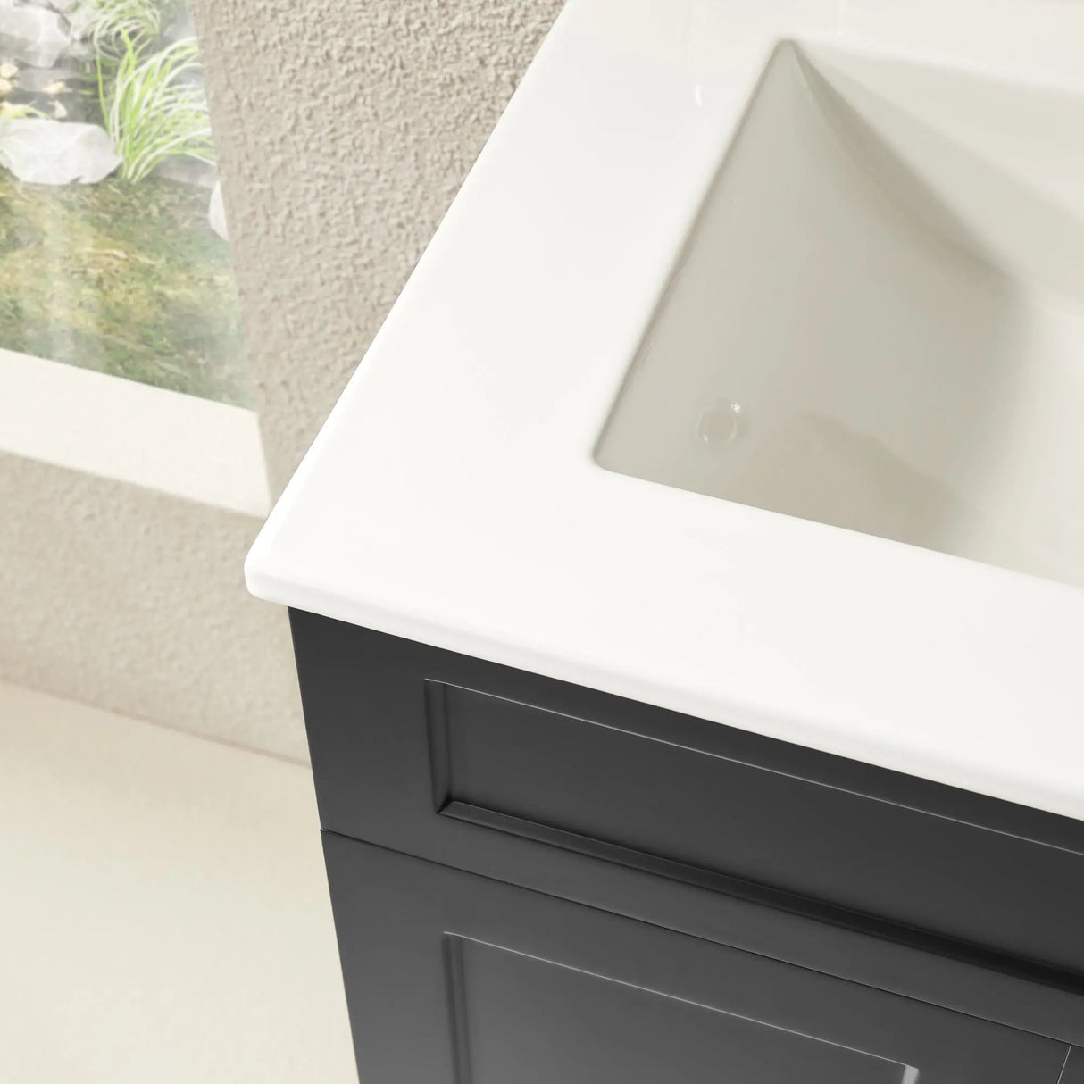 Harrington Floor PVC Cabinet Vanity 600mm (Matte Black) Poseidon