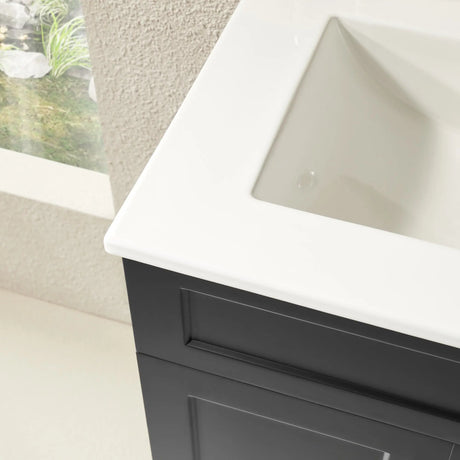 Harrington Floor PVC Cabinet Vanity 600mm (Matte Black) Poseidon