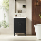 Harrington Floor PVC Cabinet Vanity 600mm (Matte Black) Poseidon
