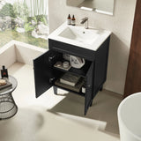 Harrington Floor PVC Cabinet Vanity 600mm (Matte Black) Poseidon
