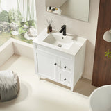 Harrington Floor PVC Cabinet Vanity 750mm (Matte White) Poseidon