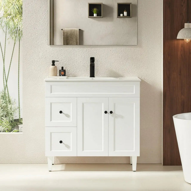 Harrington Freestanding PVC Vanity 900mm (Matte White) Poseidon